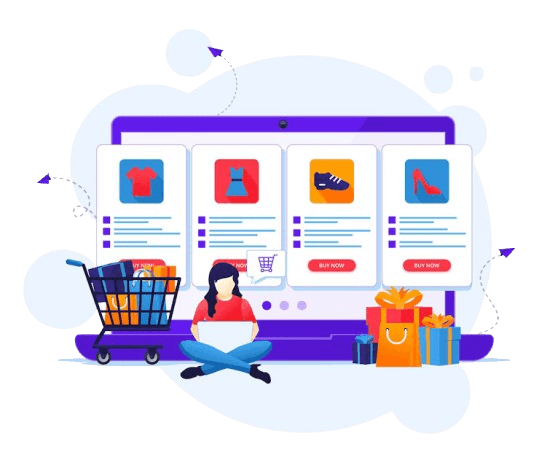 online shopping concept woman chooses buys products online store flat illustration 138260 667 removebg preview 1